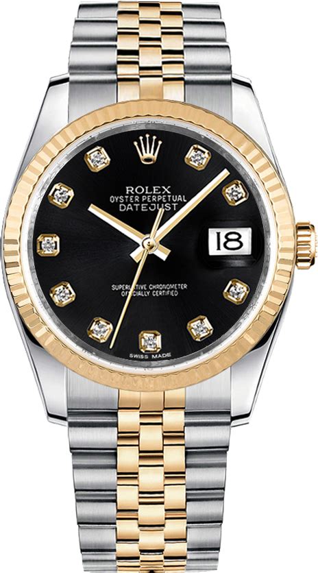 rolex datejust acciaio oro quadrante nero|rolex orologio datejust 36.